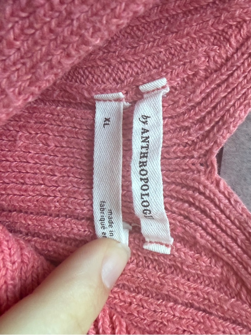Sz XL by Anthropologie Coral Knit Cotton Blend Sweater Tank - Picture 6 of 7